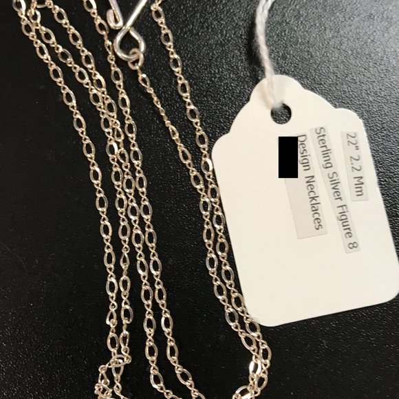 22" Sterling Silver Figure 8 Design Necklaces - Picture 1 of 9